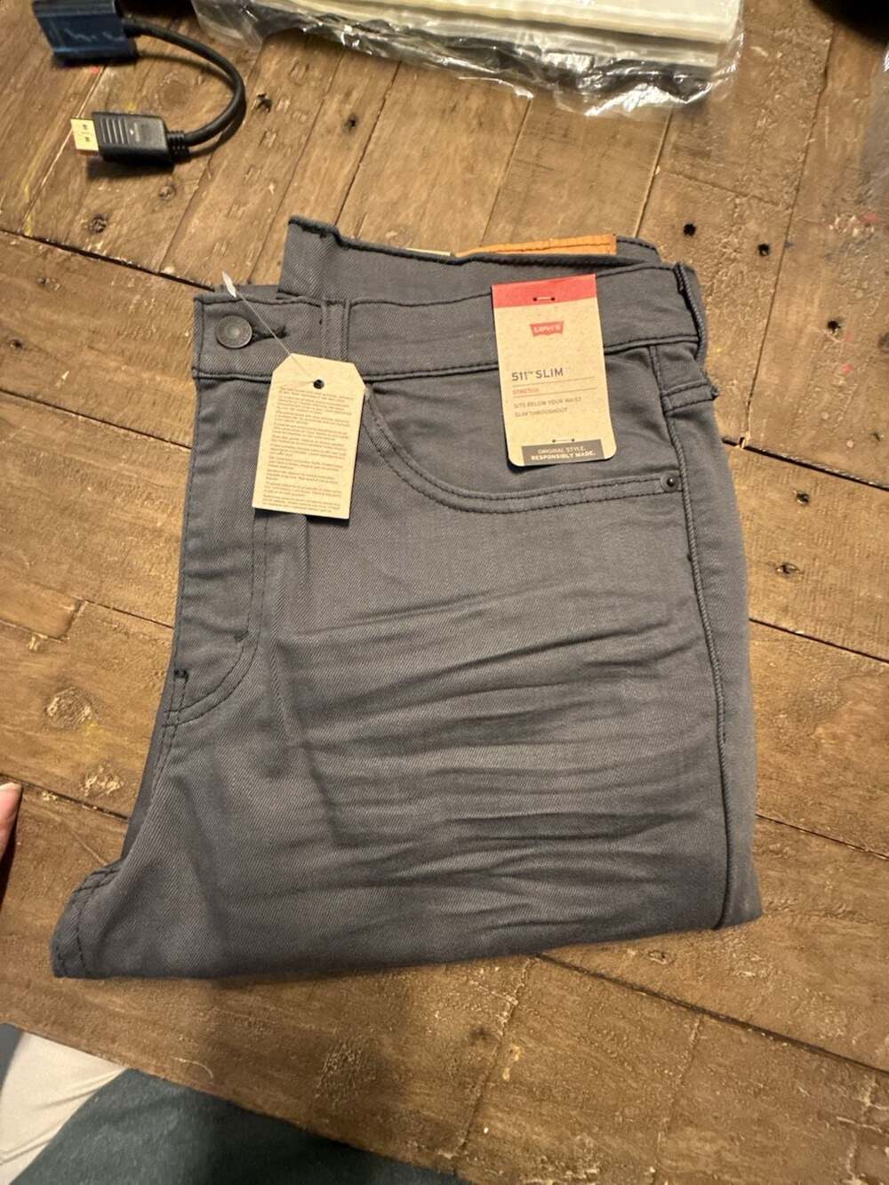 Levi's 511 Slim Jeans Size 34x30 Gray Stretch Pants New with Tags